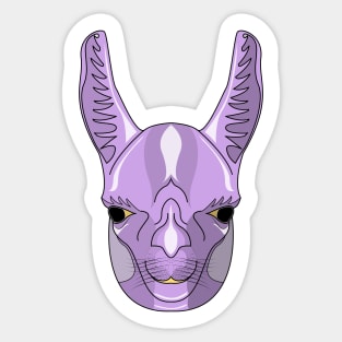 cute purple alpaca face Sticker